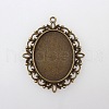 Large Vintage Tibetan Style Alloy Pendant Cabochon Settings TIBEP-M018-70AB-NF-1