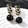 Round Brass Micro Pave Clear Cubic Zirconia Hoop Earrings EJEW-S261-02G-1