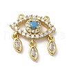 Brass Micro Pave Cubic Zirconia Pendants KK-E092-03G-1