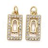 Brass Micro Pave Clear Cubic Zirconia Pendants ZIRC-Z010-08G-1