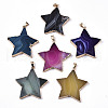 Natural Banded Agate/Striped Agate Pendants G-N326-39-1