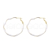Brass Enamel Twist Ring Hoop Earrings EJEW-P301-01G-A-4