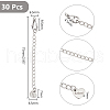 Unicraftale 30Pcs 304 Stainless Steel Curb Chain Extender STAS-UN0059-05-3