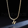 316 Surgical Stainless Steel Initial Pendant Flat Snake Chain Necklaces for Women WGC1053-14-1