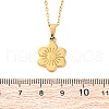 304 Stainless Steel Flower Pendant Necklaces NJEW-H059-30D-G-5