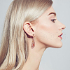 FIBLOOM 4 Pairs 4 Colors Rhinestone Teardrop Dangle Stud Earrings EJEW-FI0002-42-6