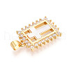 Brass Micro Pave Clear Cubic Zirconia Pendants KK-N268-67G-2