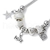 Brass European Beads Charm Bracelets BJEW-JB11586-03-3
