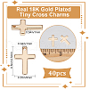 Beebeecraft 40Pcs Brass Tiny Cross Charms KK-BBC0008-22-2