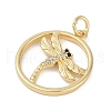 Rack Plating Brass Micro Pave Cubic Zirconia Pendants KK-H509-10G-01-2