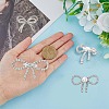 HOBBIESAY 4Pcs 4 Style Crystal Rhinestone Bowknot Brooch Pin with Plastic Pearl Beaded JEWB-HY0001-06-3