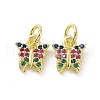 Brass Micro Pave Colorful Cubic Zirconia Charms KK-E068-VF102-2