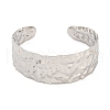 Non-Tarnish 304 Stainless Steel Textured Open Cuff Bangles for Women STAS-M001-17P-2