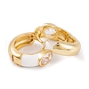 Rack Plating Brass Cubic Zirconia Enamel Earrings EJEW-S219-14G-04-2