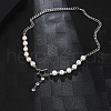 Star Pendant Necklace with Imitation Pearl TK4545-4