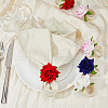 HOBBIESAY 8Pcs 4 Style Artificial Rose Polyseter Napkin Rings DJEW-HY0001-02-6