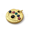 304 Stainless Steel Colorful Rhinestone Pendants STAS-E550-07G-2