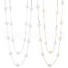 ANATTASOUL 2Pcs 2 Colors ABS Plastic Imitation Pearl Beaded Double Layer Necklaces Set NJEW-AN0001-20-1