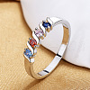 Brass Micro Pave Cubic Zirconia Finger Rings for Women FS-WG973B3-03-1
