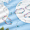 ARRICRAFT 12Pcs 3 Styles Alloy Tortoise & & Resin Shell & Starfish Beaded Anklets Set AJEW-AR0001-66-5