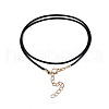 Waxed Cord Necklace Making with Iron Findings X-NJEW-R229-1.5mm-G-3