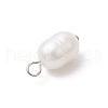 Natural Cultured Freshwater Pearl Rice Charms PALLOY-JF03921-01-5