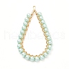 Baking Painted Pearlized Glass Pearl Round Pendants PALLOY-JF00965-2
