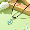 Angel Shape Alloy with Glass Pendant Necklaces NJEW-JN04560-04-2