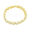 Brass Micro Pave Clear Cubic Zirconia Flat Round Link Chain Bracelets for Women BJEW-A034-01G-3