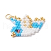 Glass Seed Beaded Pendants PALLOY-MZ00595-3