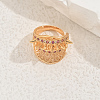 Geometric Hollow Brass Micro Pave Cubic Zirconia Adjustable Finger Rings for Women GM7706-1-1