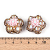 Flower Shape Polymer Clay Rhinestone Beads CLAY-U023-01C-3