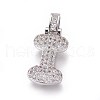 Platinum Plated Brass Micro Pave Cubic Zirconia Pendants ZIRC-L075-52I-P-1