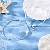 8 Styles Summer Natural Pearl & Round Glass Seed Beaded Stretch Anklets AJEW-AN00670-3