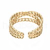 304 Stainless Steel Criss Cross Open Cuff Ring RJEW-T023-43G-2
