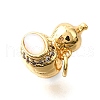 Brass Micro Pave Cubic Zirconia Shell Pendants KK-D356-17G-2