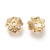 4-Petal Brass Bead Caps ZIRC-L096-19G-2