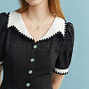 WADORN 120Pcs 12 Colors 1-Hole Plastic Imitation Pearls Shank Buttons BUTT-WR0001-16-5