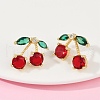 Cherry Brass Micro Pave Cubic Zirconia Stud Earrings EJEW-F895-26B-G-2