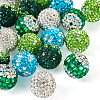 20Pcs 5 Colors Polymer Clay Pave Rhinestone Beads CLAY-TA0001-33-2