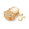 Brass Micro Pave Clear Cubic Zirconia Box Clasps KK-A227-23G-2