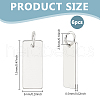   6Pcs 925 Sterling Silver Blank Stamping Tag Rectangle Charms with Jump Rings FIND-PH0023-56-2