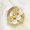 316L Surgical Stainless Steel with Shell Pearl Round Beaded Finger Rings for Women FS-WG2730F-02-1