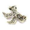 Butterfly Alloy Rhinestone Brooches for Backpack Clothes JEWB-M071-05AG-2