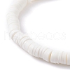 Heart & Polymer Clay Heishi Beads Stretch Bracelets Set BJEW-TA00044-16