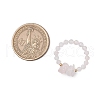 Natural Rose Quartz Beaded Rings RJEW-TA00191-03-3