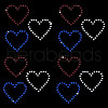 Triple Heart Eco-Friendly Acrylic Hotfix Rhinestone DIY-WH0419-69A-1