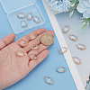 BENECREAT 16Pcs Brass Pave Clear Glass Connector Charms FIND-BC0013-16G-3