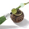 Green Sandalwood Lotus Incense Balls Pendant Decorations HJEW-D300-01B-02PG-2