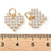 Rack Plating Brass Micro Pave Clear Cubic Zirconia Charms KK-D097-01G-3